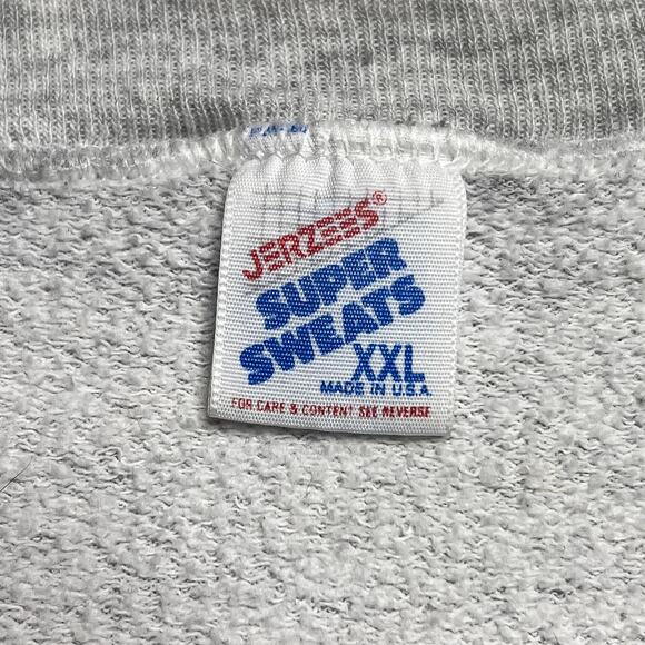 Vintage 90s Jerzees Scotland Embroidered Sweatshirt Gray Bagpipe Men's XXL Euro - Picture 4 of 10